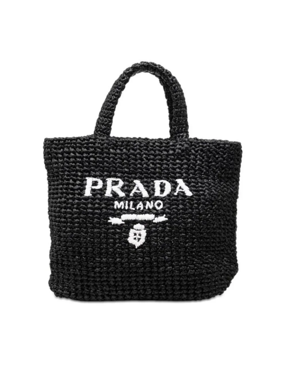 Prada Crochet Tote Black Viscose - Picture 1 of 5